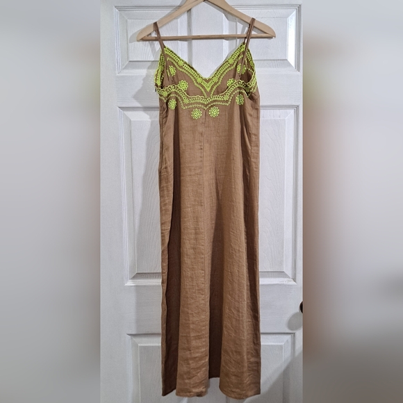 NWT Zara Linen Embroidered Dress - Picture 8 of 10